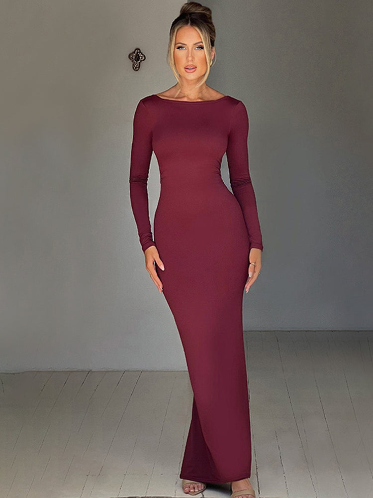 LunaRuche Backless Maxi Dress