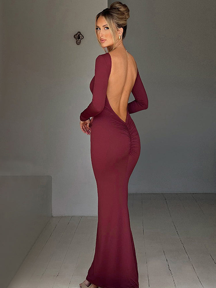 LunaRuche Backless Maxi Dress