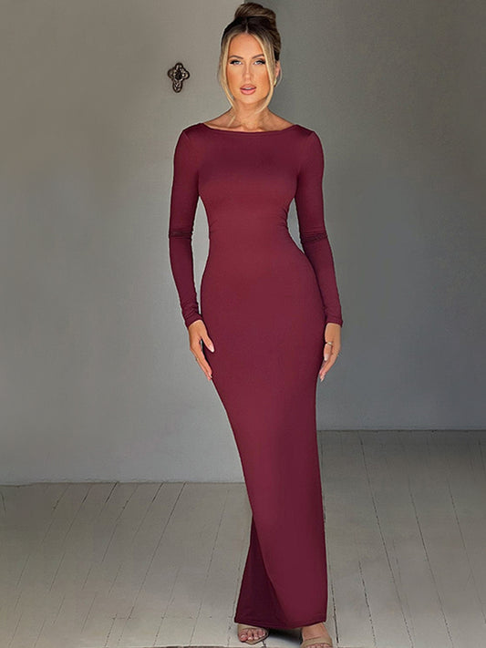 LunaRuche Backless Maxi Dress